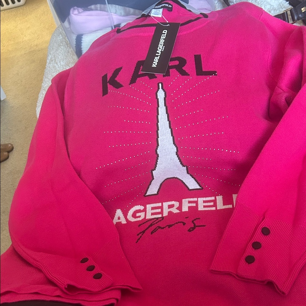 Karl Lagerfeld Fuchsia Eiffel Tower Knit